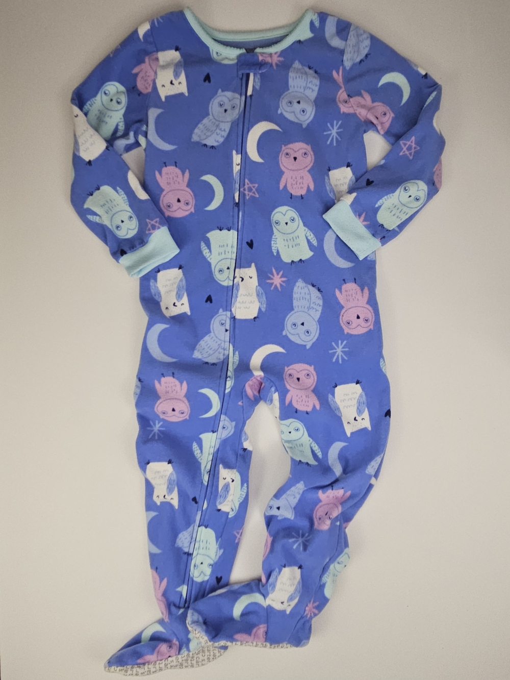Carter’s Owl Fleece Sleeper Pajamas Girls Size 5T Footed